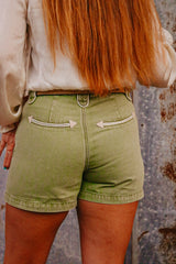 The Howdy Hanny Olive Denim Shorts