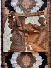Cowhide Mini Skirt-Size 6