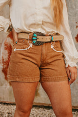 The Howdy Hanny Tan Denim Shorts