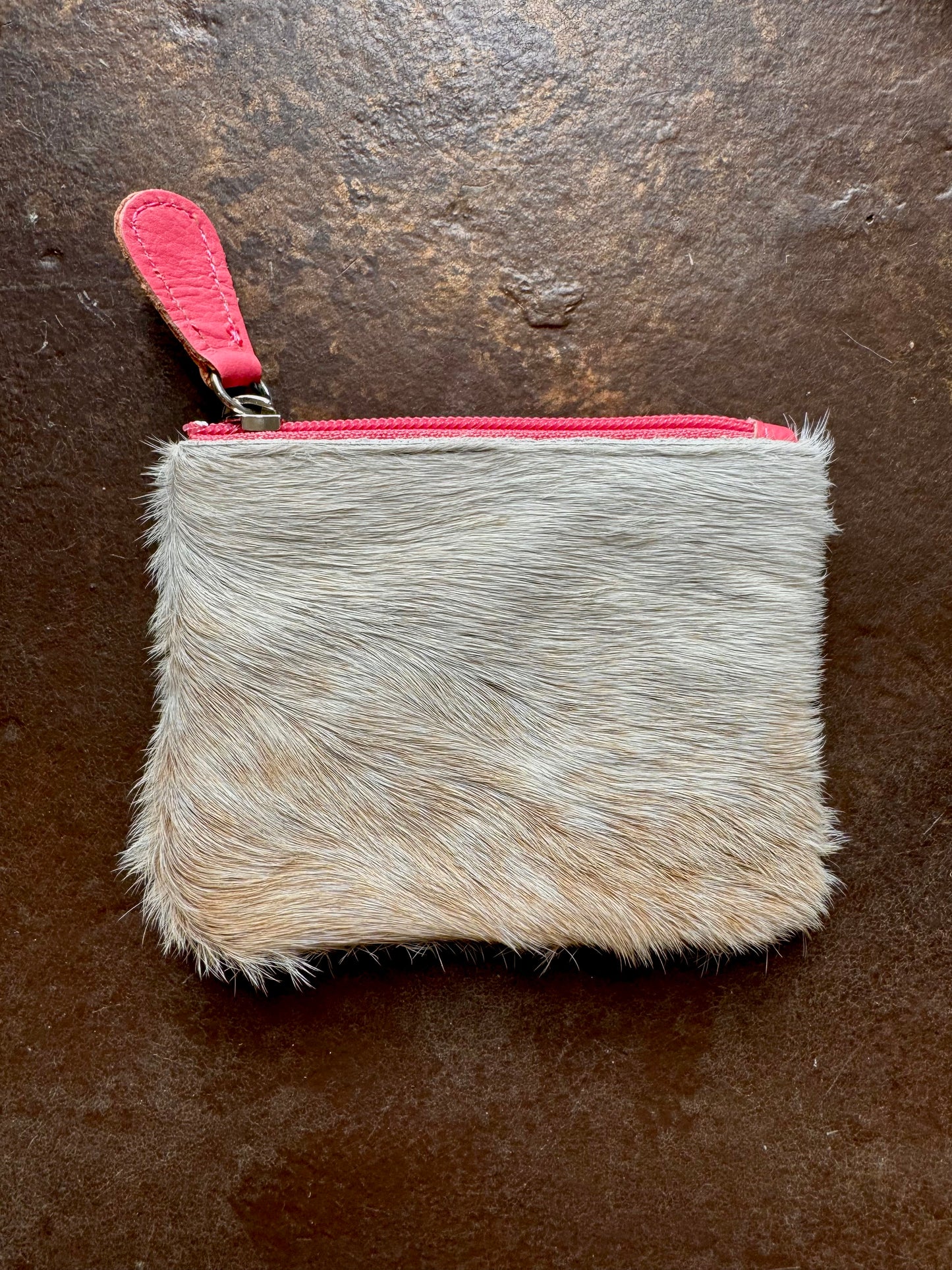 Cowhide Zip Pouch