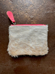 Cowhide Zip Pouch