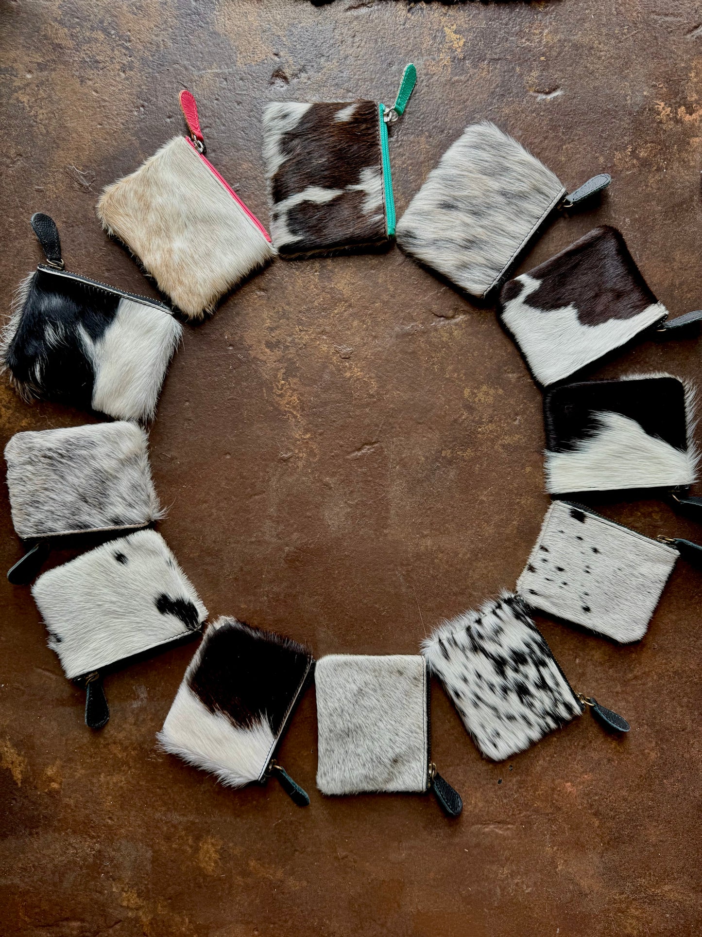 Cowhide Zip Pouch