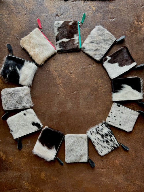 Cowhide Zip Pouch
