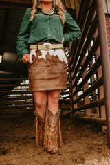 Cowhide Mini Skirt-Size 6