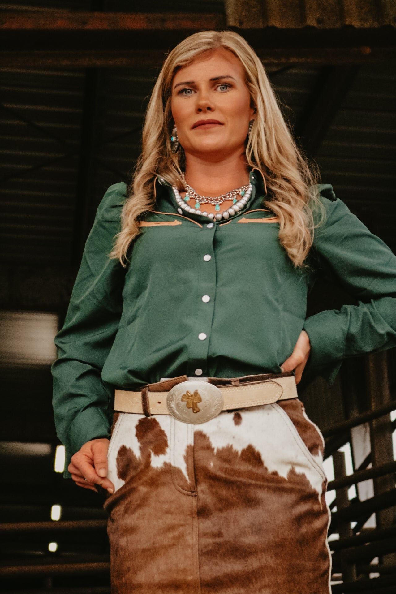 The Howdy Hanny Emerald Pearl Snap