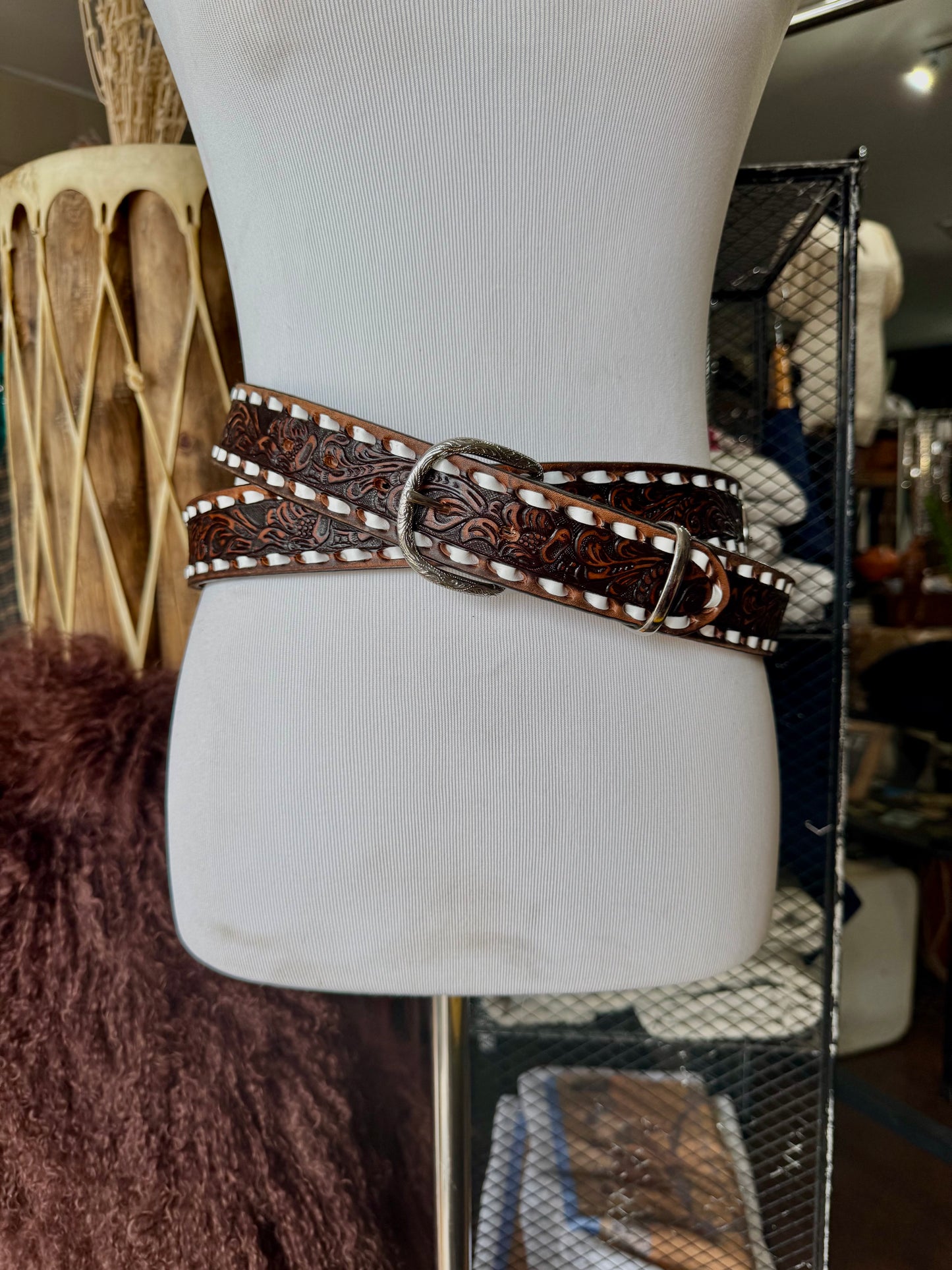 Vintage Brown Buckstitch