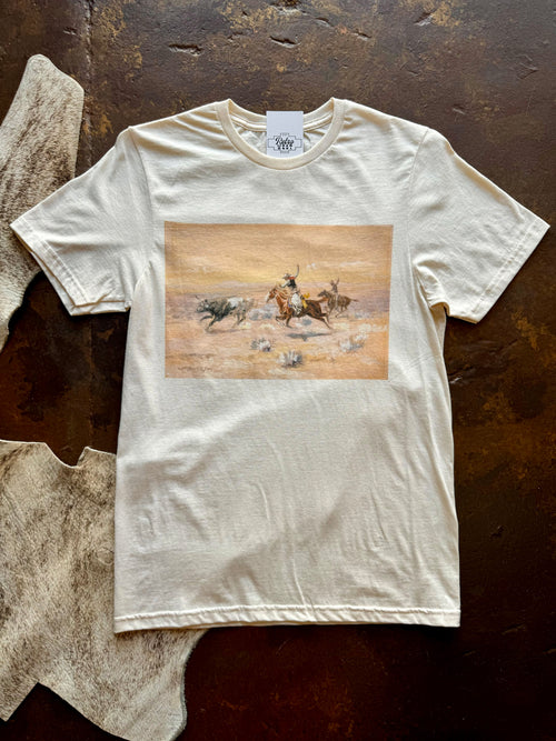Double Cowboy Western Scene Tee