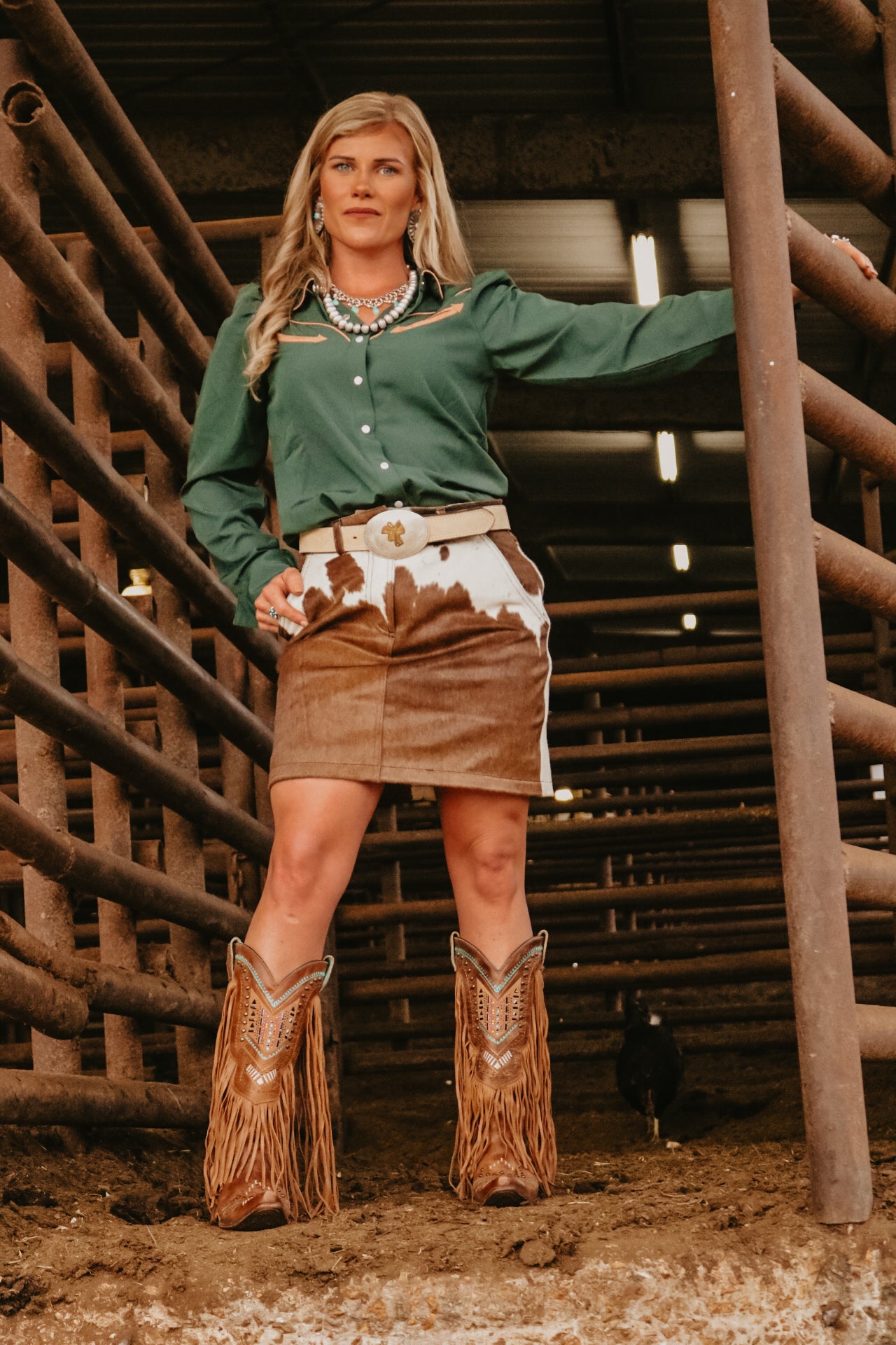 Cowhide Mini Skirt-Size 6