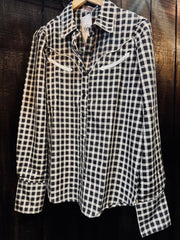 The Howdy Hanny Black Gingham Pearl Snap