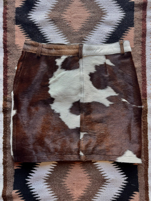 Cowhide Mini Skirt-Size 6