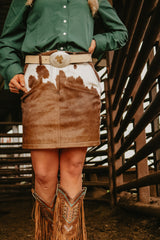 Cowhide Mini Skirt-Size 6