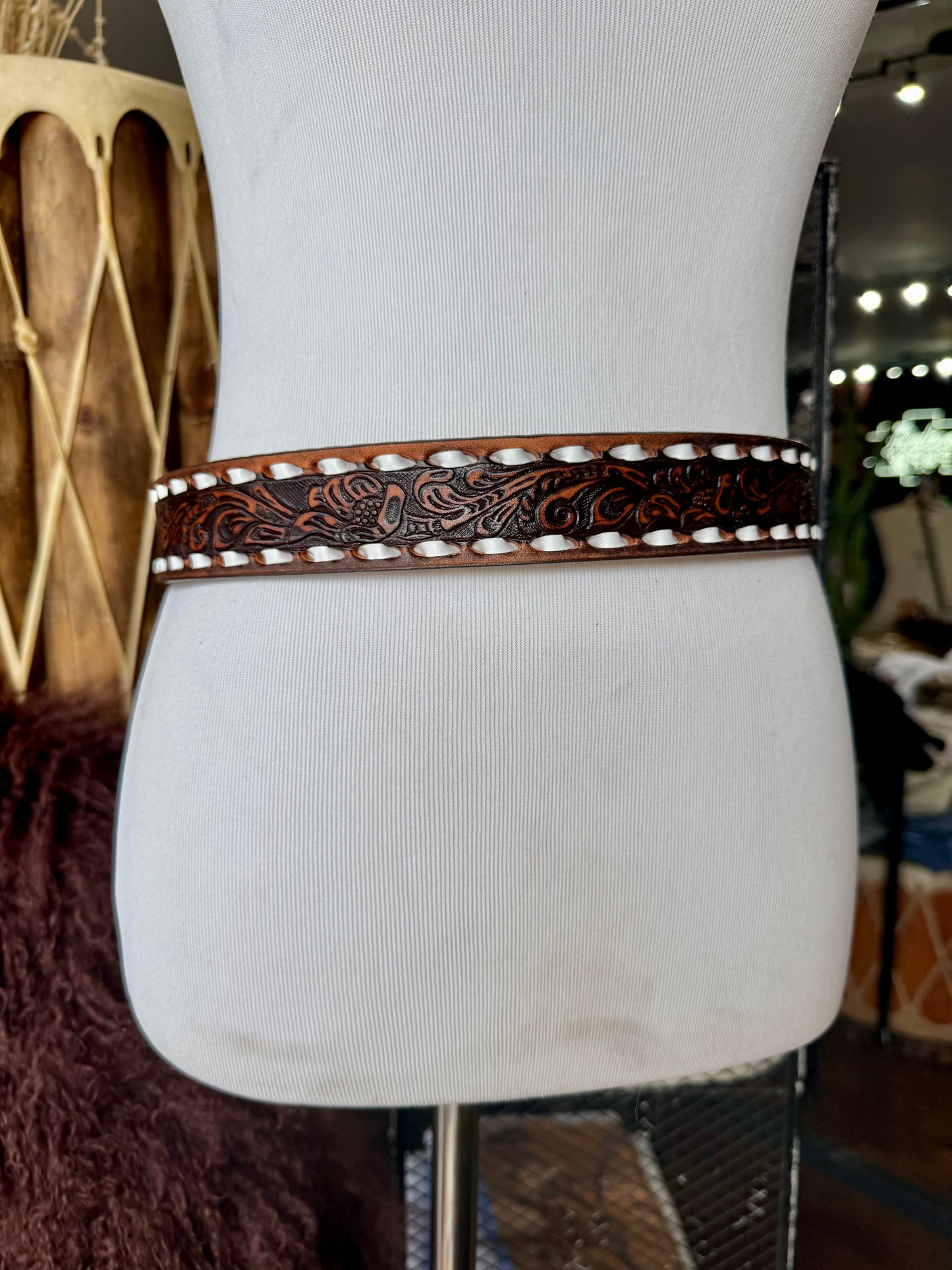Vintage Brown Buckstitch