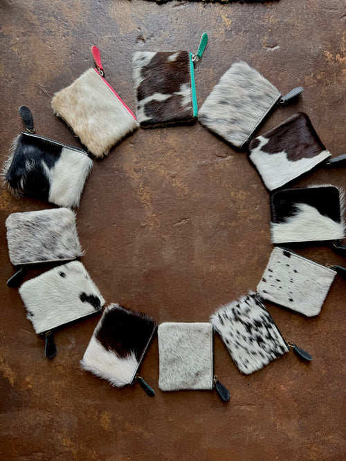 Cowhide Zip Pouch