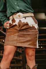 Cowhide Mini Skirt-Size 6