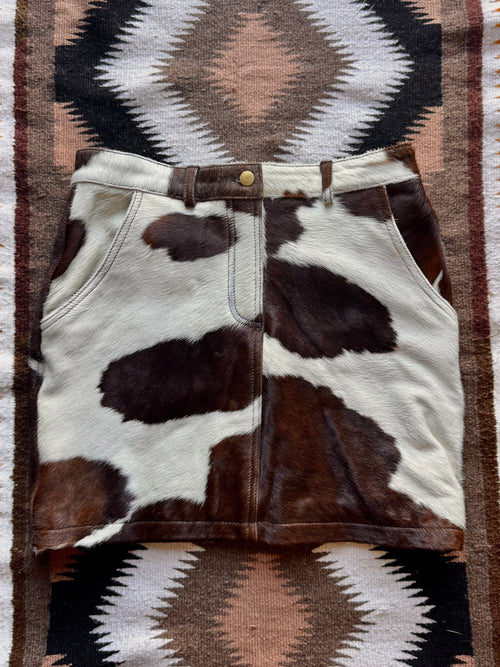 Cowhide Mini Skirt-Size 6