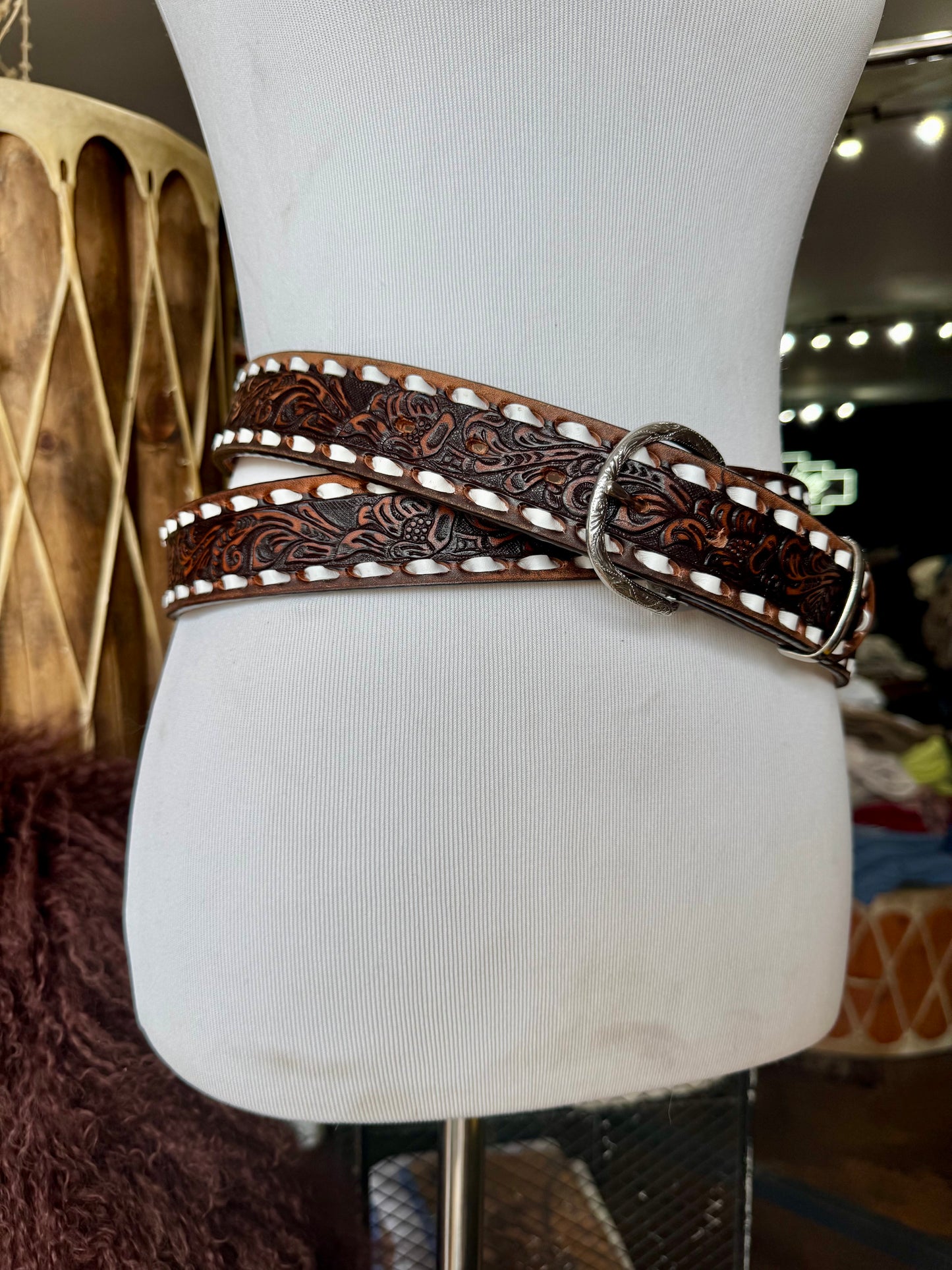 Vintage Brown Buckstitch