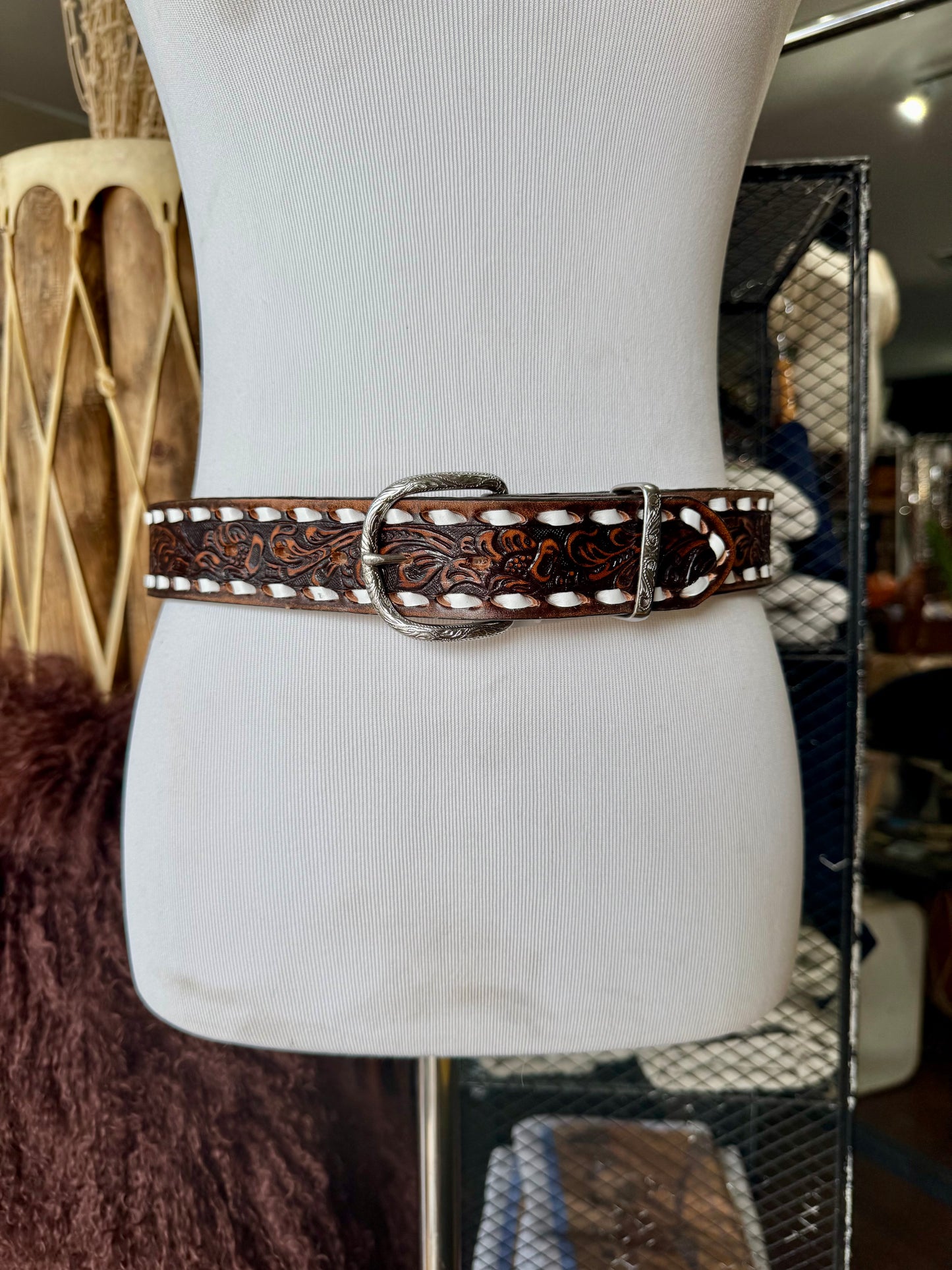 Vintage Brown Buckstitch