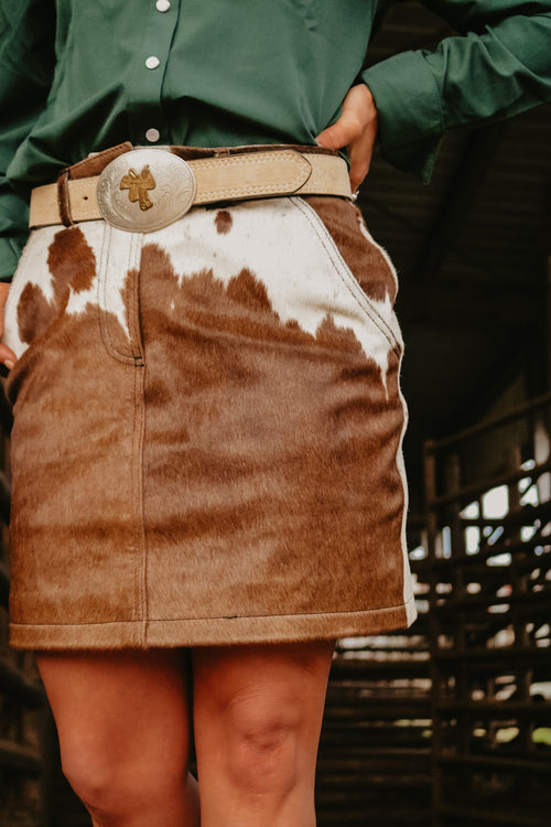 Cowhide Mini Skirt-Size 6